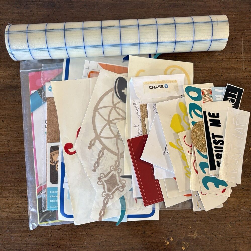 Vinyl Heat Transfer Scrap Bundle Large Lot Scrap And Pre-Made Transfers